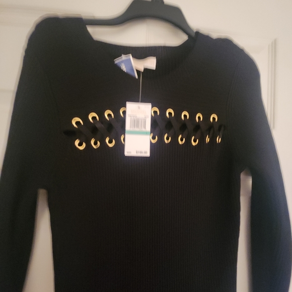 NWT Michael Kors Grommet Lace Up Sweater Dress - Picture 5 of 9